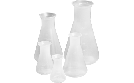 Plastic Triangular flask conical erlenmeyer flask with screw cap