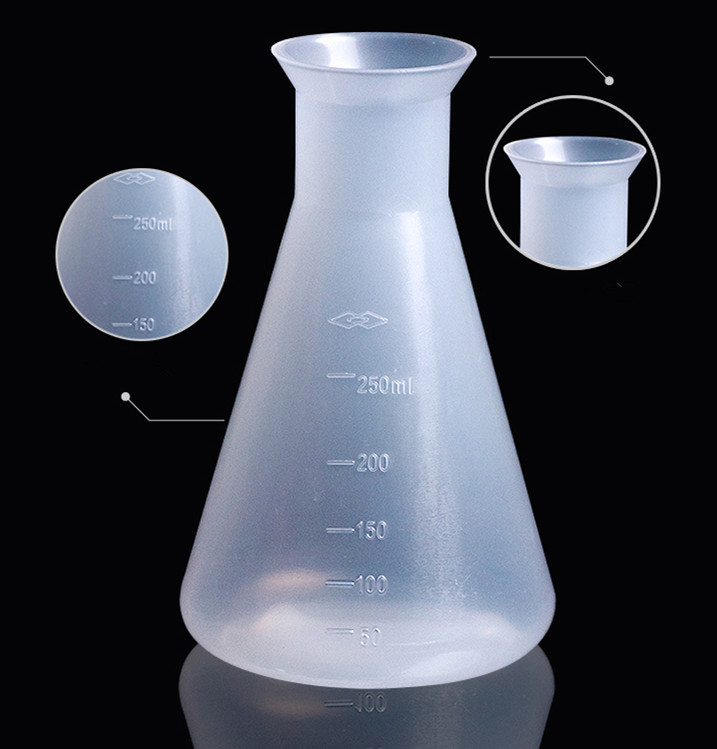 Plastic Triangular flask conical erlenmeyer flask with screw cap