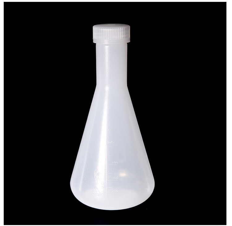 Plastic Triangular flask conical erlenmeyer flask with screw cap